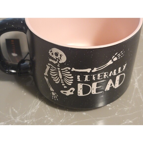Better Living Halloween Embossed Skeleton "Literally Dead" Coffee Mug - Picture 3 of 4